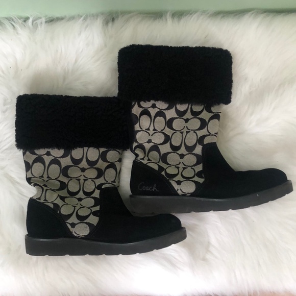 Coach Women's Black Boots Sz 6.5 - Picture 1 of 8